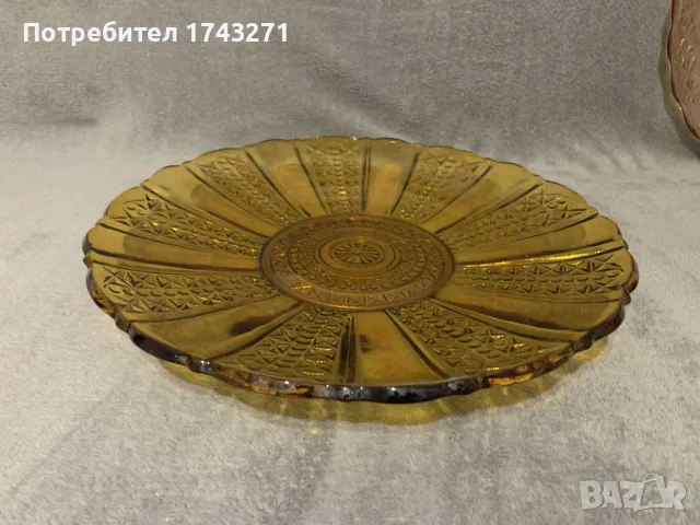 Плато цветно стъкло цвят карамел, снимка 1