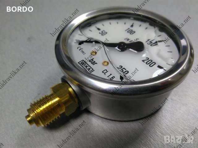 Манометър с глицерин WIKA - Ф63/0-250 bar (радиален), снимка 2 - Резервни части за машини - 30739215