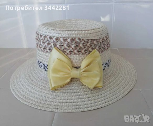 Лятна шапка с жълта панделка, снимка 4 - Шапки - 37702468