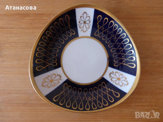 Немски порцеланови чинийки за масло кобалт 3 бр 1960 г чинии чиния, снимка 8 - Чинии - 44462605