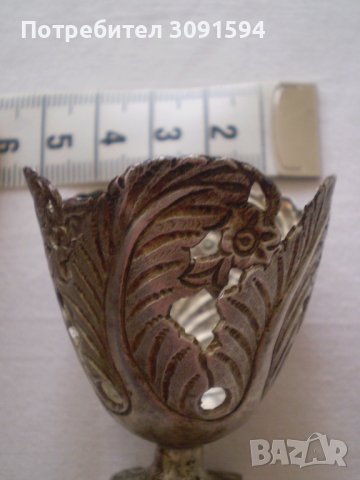 Възрожденски сребърен зарф за великденско яйце чашка сребро, снимка 10 - Антикварни и старинни предмети - 37076182