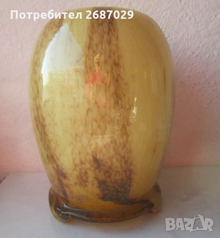 Стъкло - красива стара стъклена ваза, голяма, снимка 5 - Вази - 30125824
