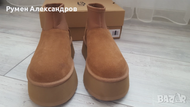 Нови дамски кожени високи боти UGG CLASSIC MINI DIPPER Shestnut р-р 39, снимка 5 - Дамски боти - 52859201