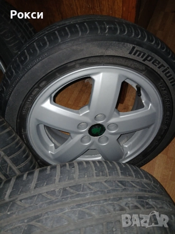 Лети джанти с гуми 15цола 5×100 57.1 шкода оем нови, снимка 14 - Гуми и джанти - 51922957