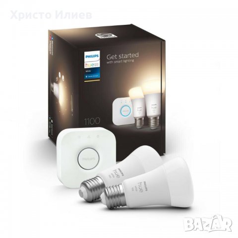 Philips Hue White 2бр LED Крушки и Безжичен рутер Филипс Умен Дом