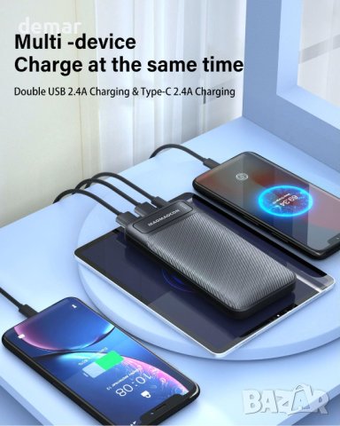 2 бр. Power Bank 10600mAh външни захранващи банки за смартфони USB C вход и изход, снимка 6 - Външни батерии - 44180226