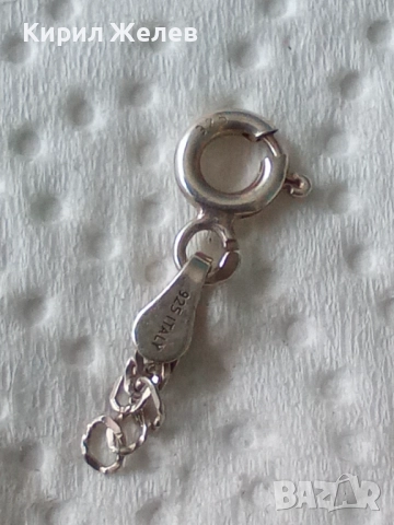 Сребърна карабинка закопчалка 52145, снимка 3 - Колиета, медальони, синджири - 52339606