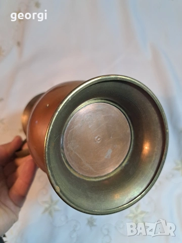 винтидж медна ваза с бронзови елементи 32/4, снимка 6 - Вази - 53184363