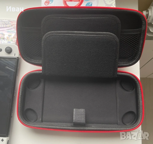 Твърд калъф за Nintendo Switch OLED червено-черно, снимка 4 - Аксесоари - 53943010