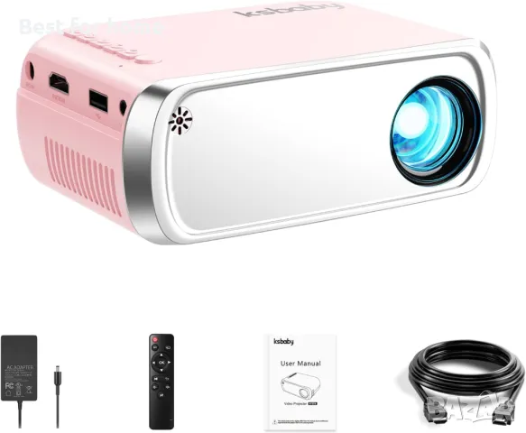 LED проектор KSBABY розов до 170", снимка 2 - Плейъри, домашно кино, прожектори - 47738261