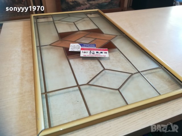 Витраж 64х36см рамка и стъкло 1801212005, снимка 13 - Колекции - 31471224