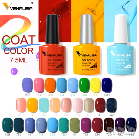 Промо ПАКЕТ 10 броя гел лак Venalisa