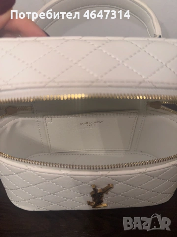 YSL чанта в бяло от естествена кожа, снимка 3 - Чанти - 53242837