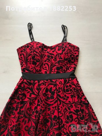Червена рокля { S размер }, снимка 3 - Рокли - 33762218