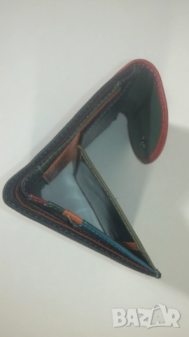 Разноцветно кожено портмоне/портфейл, снимка 6 - Портфейли, портмонета - 51833897