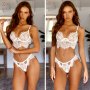 B1176 Еротичен дамски сет от дантела и тюл в бяло, секси комплект за дами. Еротично бельо, снимка 2