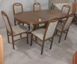 Комплект масивна разтегателна маса с 6 стола, снимка 1
