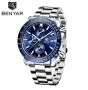 Луксозен Мъжки Кварцов часовник *BY*BENYAR BLUE* Плочка/Атлантик металик !!, снимка 7