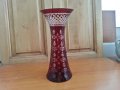 Кристална ваза цветен червен кристал, снимка 1 - Антикварни и старинни предмети - 36981971
