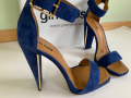 Сини сандали на висок ток Gino Rossi, снимка 2