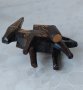 стара дървена фигура дърворезба дървено магаре с буре, снимка 7