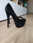 Дамски велурени обувки на висок ток, снимка 4