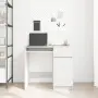 vidaXL Бюро, бяло, 86x49x76 см, инженерно дърво, снимка 3