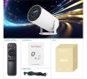 Видеопроектор HY300, 4K 1080P, Android 11, WiFi 5G, Bluetooth 5.0, бял, снимка 1