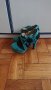 Тюркоазени велурени обувки на ток и платформа, снимка 1 - Дамски обувки на ток - 29693145