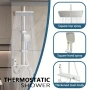 Душ система със светещ смесител Лед LED дисплей 4 функции бутони функция дъжд БЯЛ, снимка 4