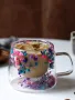Стъклена Термо Чаша с Двойно Дъно и Естествени Сухи Цветя , снимка 2