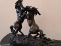 бронзова скулптура коне с мраморен пиедестал , снимка 2