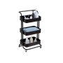 Количка Mercado Trade, За кухня, С колелца, Универсална, 3 рафта, Черен, снимка 1