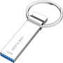 Преносимо флаш устройство с ключодържател за PC/Mac/лаптоп, сребристо, снимка 1 - USB Flash памети - 44561163