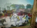 Тореадори. Масло на платно . Стара испанска картина с изящна дървена рамка с размери от снимките, снимка 3