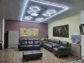 Голяма сива кожена табуретка тип ракла, снимка 2