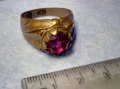 СТАРИНЕН СКЪПОЦЕНЕН МЕДЕН ПРЪСТЕН с ЮВЕЛИРНО ФАСЕТИРАН АМЕТИСТ и ПЕЧАТ 14 РЪЧНА ИЗРАБОТКА 50091, снимка 2