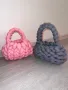 Дамски плетени чанти - розов, черен, сив, снимка 6