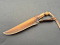Компактен ловен нож,фултанг дамаска стомана с кожена кания, LN426, снимка 9