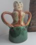 Керамика фигура съд с капак или свещник с подпис, снимка 3
