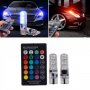 Многоцветни RGB LED крушки за габарити на кола, снимка 1 - Аксесоари и консумативи - 30938059