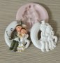 Младоженци на луна сватбен силиконов молд форма калъп фондан шоколад гипс, снимка 1 - Форми - 36817432