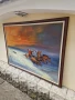 Огромна антикварна авторска майсторска картина масло върху платно , снимка 7