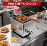 Професионален електрически фритюрник CROSSON 6L с изпускателен кран за олио, неръждаема стомана, снимка 4