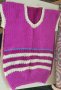 Детски ръчно плетен пуловер нов лилав 12 - 14 год, снимка 1