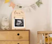 Дървена рамка за бебе - снимка на ултразвук фото + място за имена дата, снимка 4