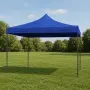 Сгъваема синя шатра 3x3 м тип „Хармоника“ – Водоустойчива, здрава конструкция и бърз монтаж, снимка 1