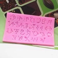Азбука латиница главни букви със сърца силиконов молд форма фондан декор , снимка 5 - Форми - 37340961