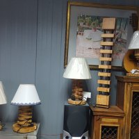 Декоративни лампи от масив (маслина), снимка 4 - Настолни лампи - 39650585