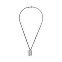 Hugo Колие E-Logotag-Necklac 50476887 Сребрист, снимка 5 - Колиета, медальони, синджири - 42109857